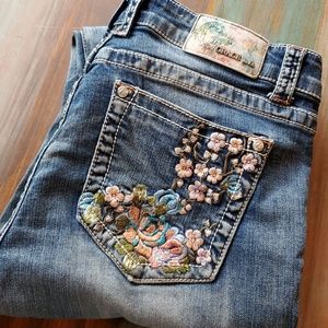 Grace in LA floral embroidered jeans size 30L
